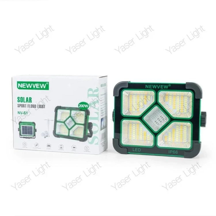 پروژکتور شارژی خورشیدی NEWVEW-200W